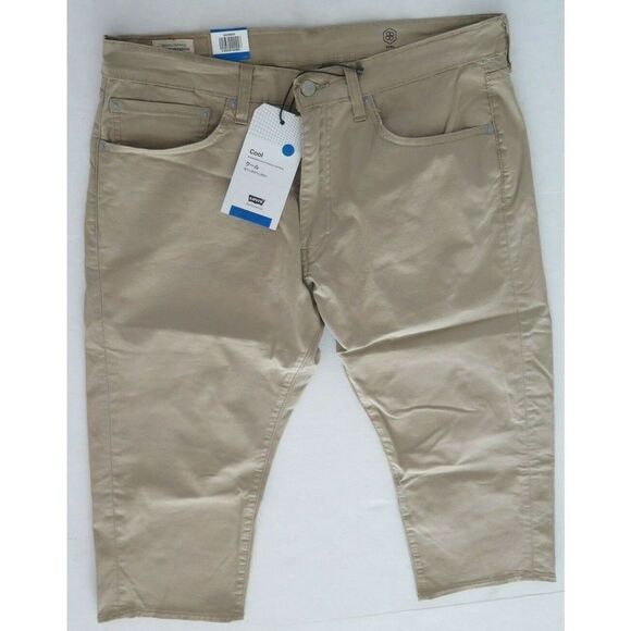 LEVI'S Cool 505 Men's Sz 34 Khaki Regular Fit Cropped 3/4 Pants - Picture 1 of 9